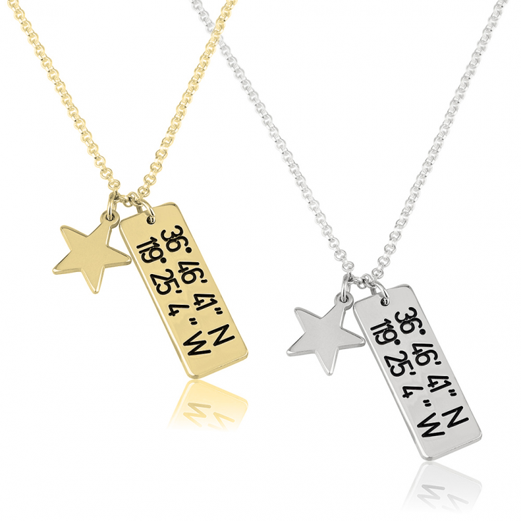 Vertical Coordinates Necklace