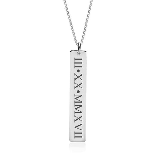 Vertical Roman Numeral Necklace