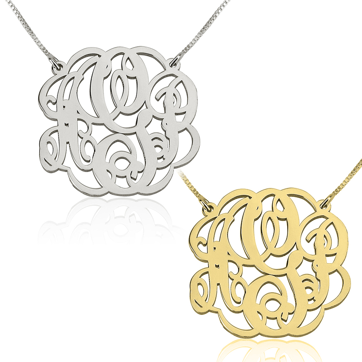 Twisted Split Chain Monogram Necklace