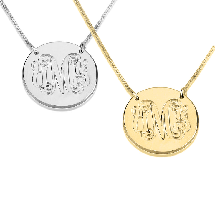 Monogram Disc Necklace