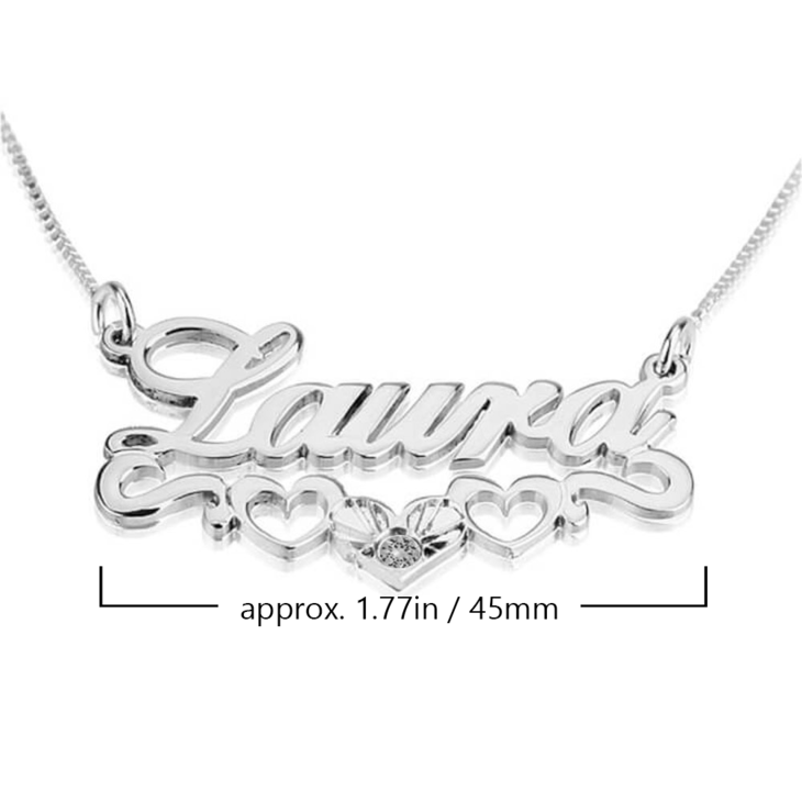 Name Necklace with underline Hearts