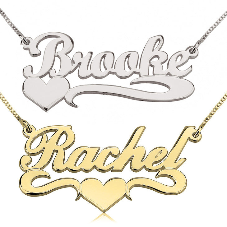 Name Necklace With Heart