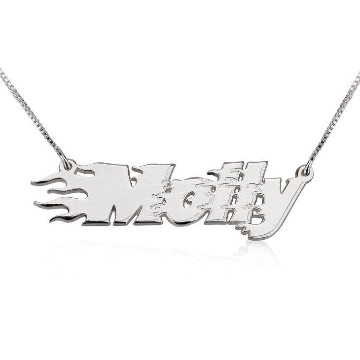 Fire Line Name Necklace
