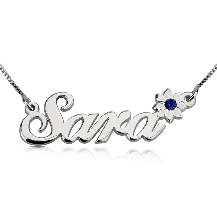 Swarovski Flower Name Necklace