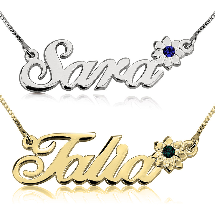 Swarovski Flower Name Necklace