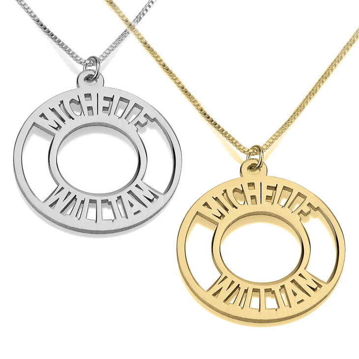 Circle Two Name Necklace