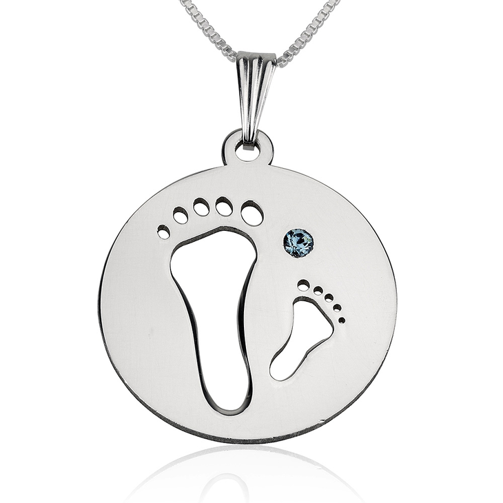 Footprint Necklace With Swarovski