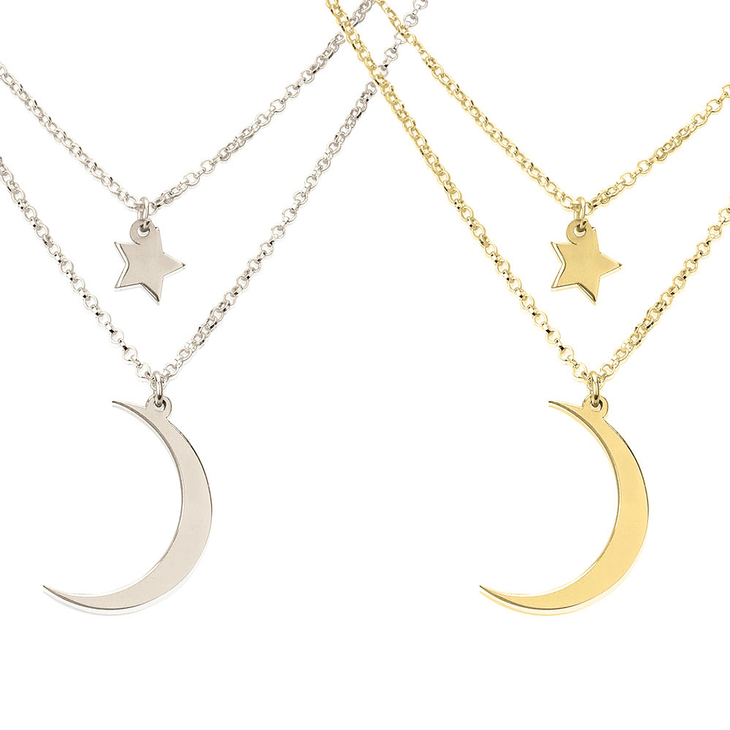 Crescent Moon And Star Necklace