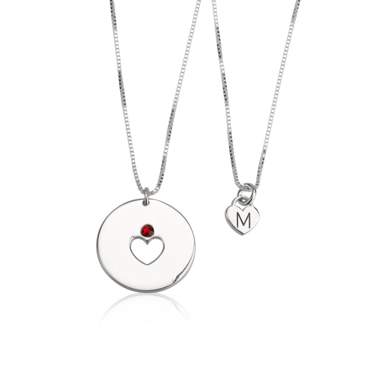 Birthstone Mother Daughter Necklace Set