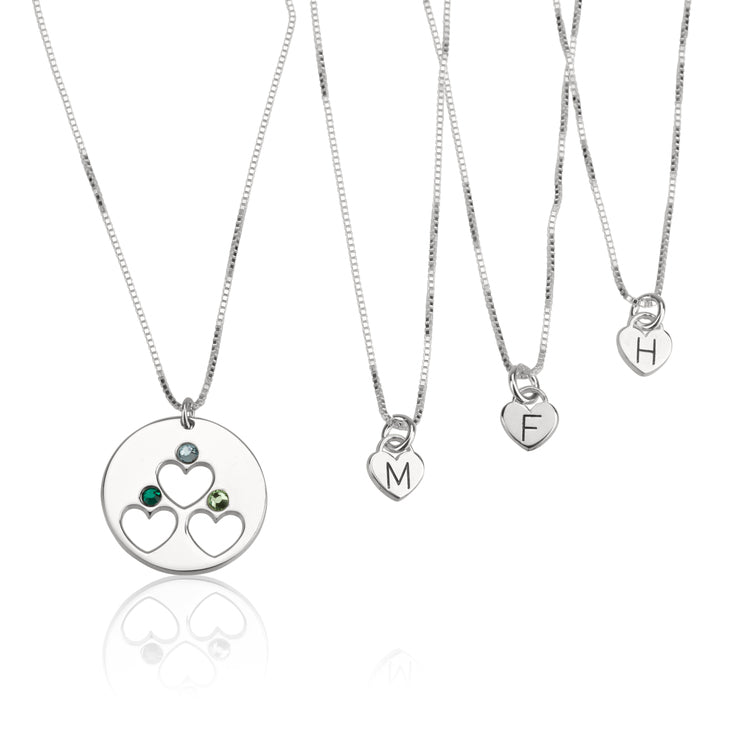 Birthstone Mother Daughter Necklace Set
