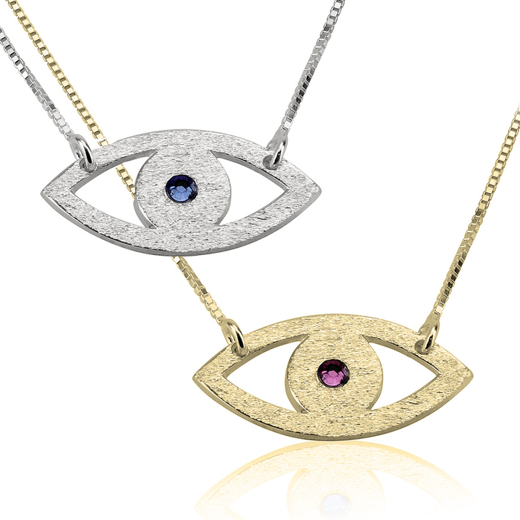 Evil Eye Necklace With Birthstone