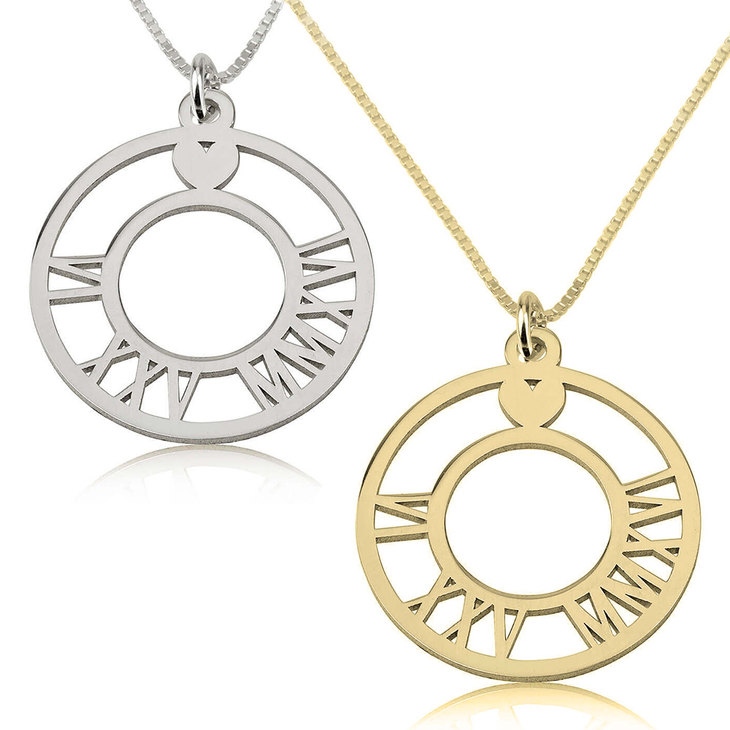 Circle Roman Numeral Necklace