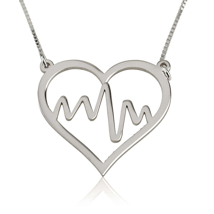 Heartbeat Necklace With Heart