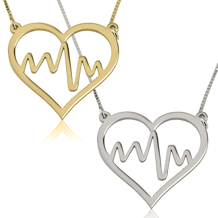 Heartbeat Necklace With Heart