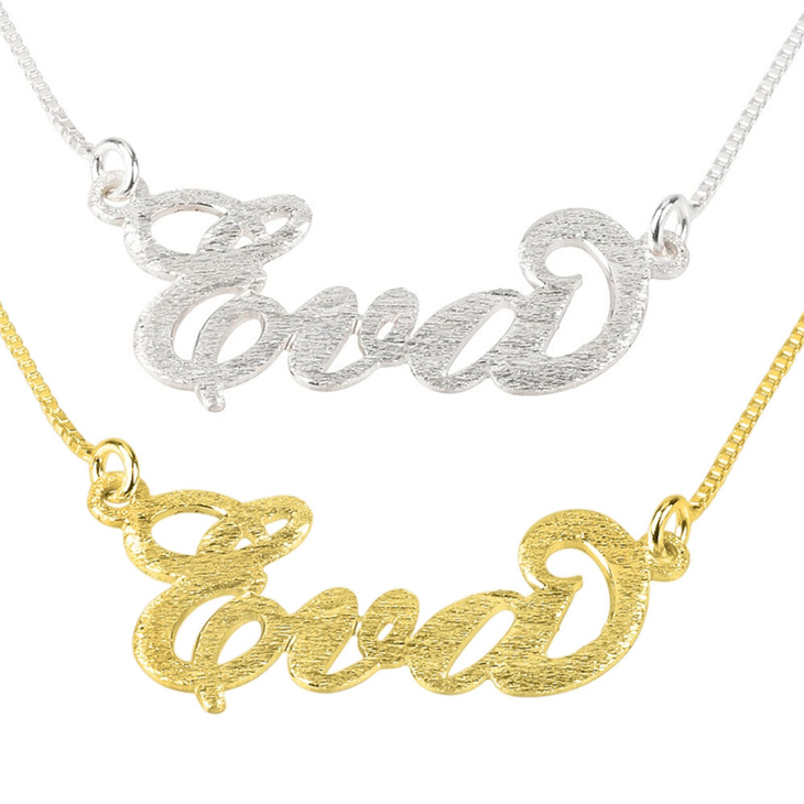 Brushed Carrie Name Necklace
