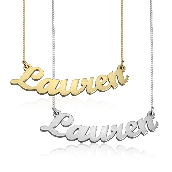 Curved Script Name Necklace