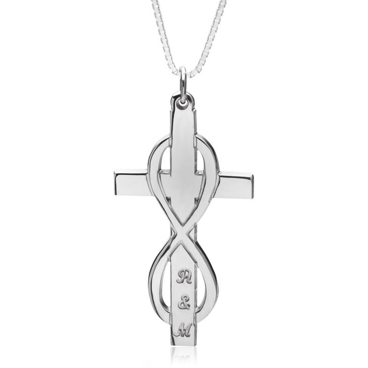 Infinity Cross Necklace With Initials