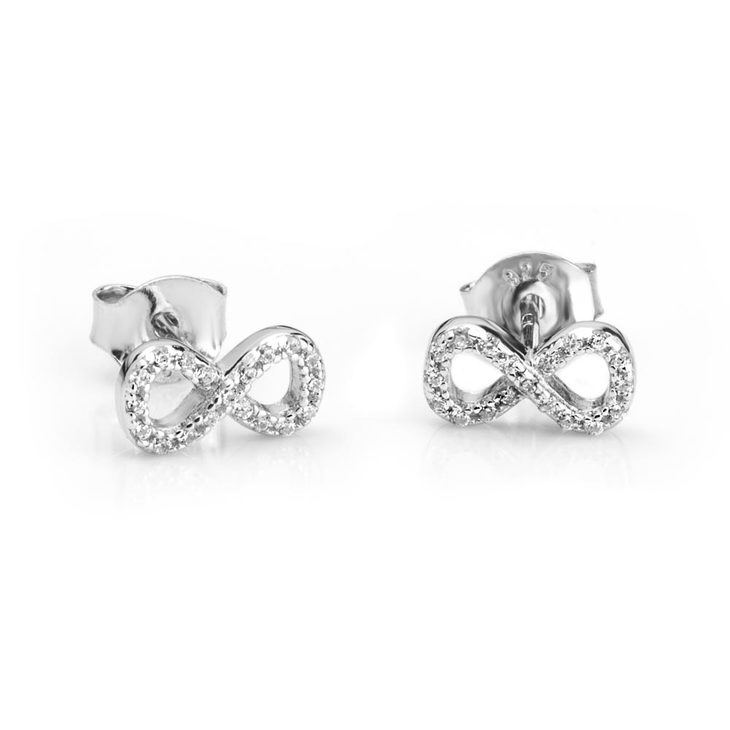 Cubic Zirconia Infinity Earrings