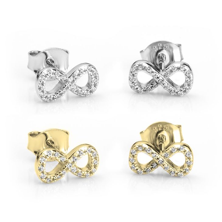Cubic Zirconia Infinity Earrings