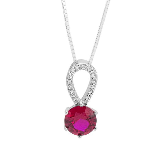 Garnet Crystal Necklace with Zirconia