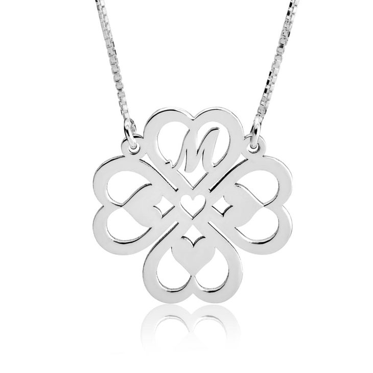 Personalized Four Leaf Clover Necklace