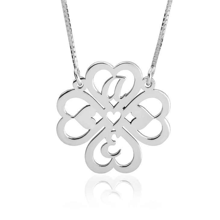 Personalized Four Leaf Clover Necklace