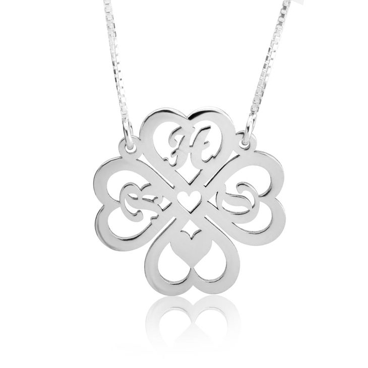 Personalized Four Leaf Clover Necklace
