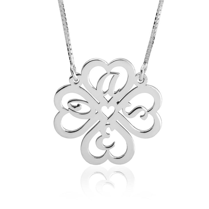 Personalized Four Leaf Clover Necklace