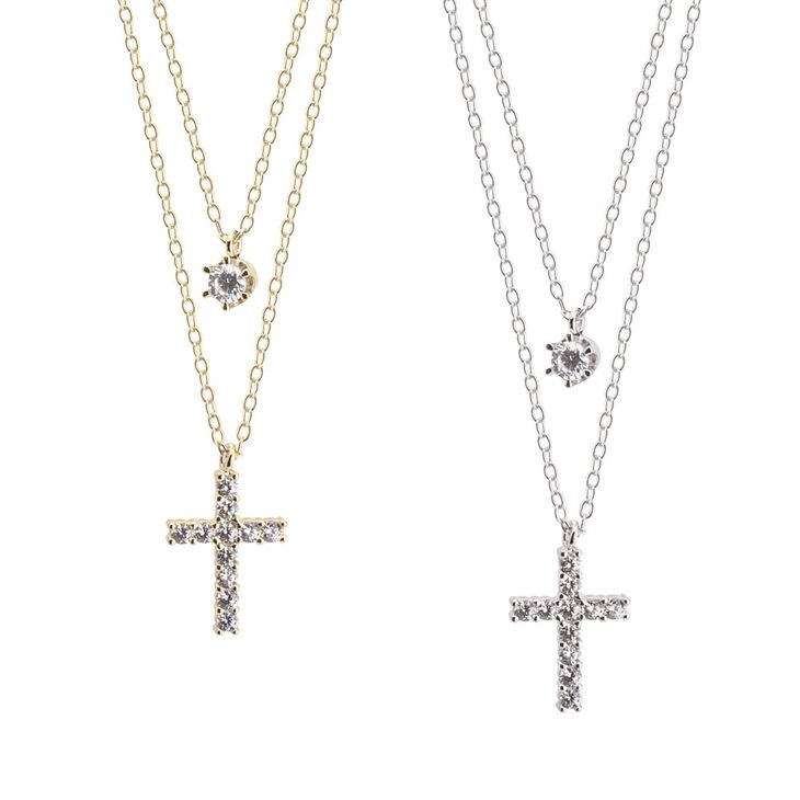 Layered Cross Necklace