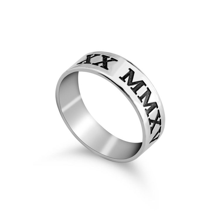 Personalized Roman Numeral Ring
