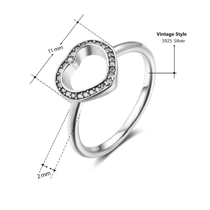 Heart Ring with Cubic Zirconia