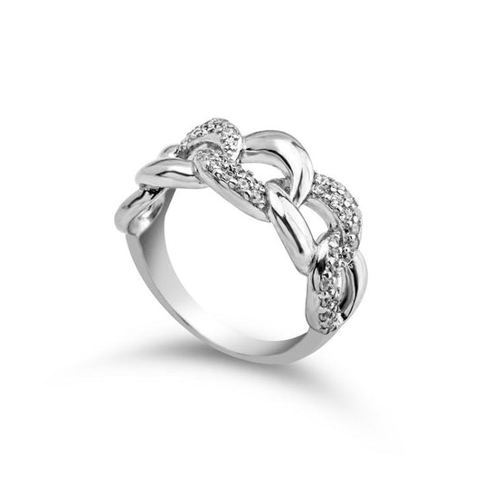 Chain Ring With Cubic Zirconia