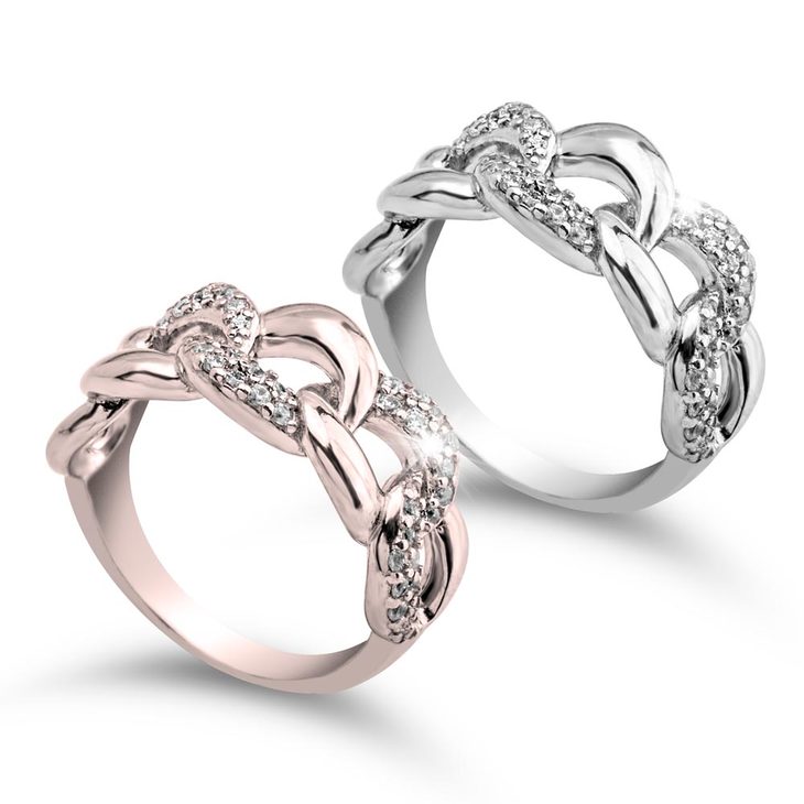 Chain Ring With Cubic Zirconia
