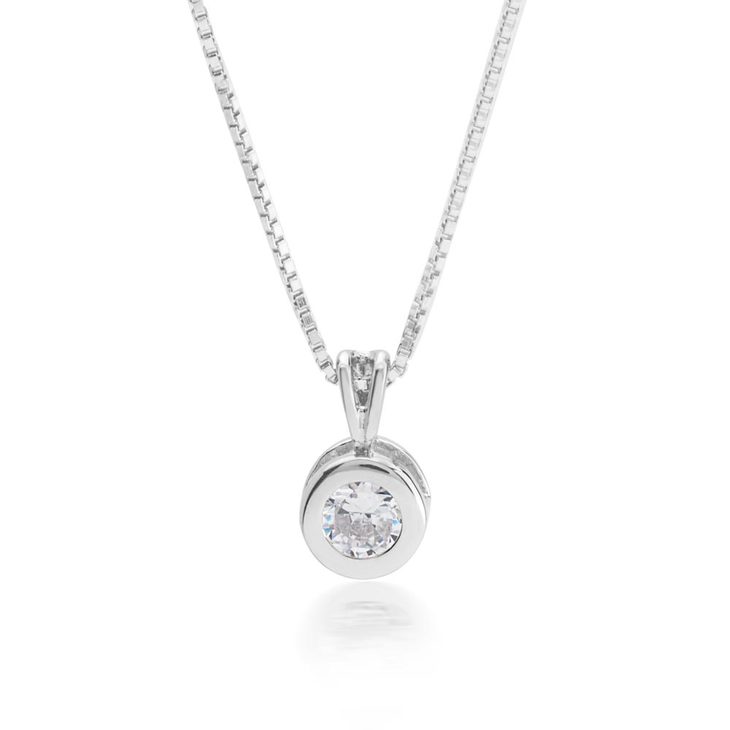Cubic Zirconia Solitaire Necklace
