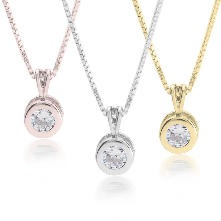 Cubic Zirconia Solitaire Necklace