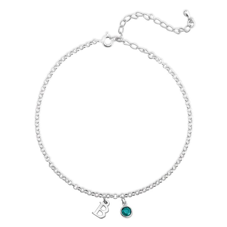 Personalized Anklet with Birthstone