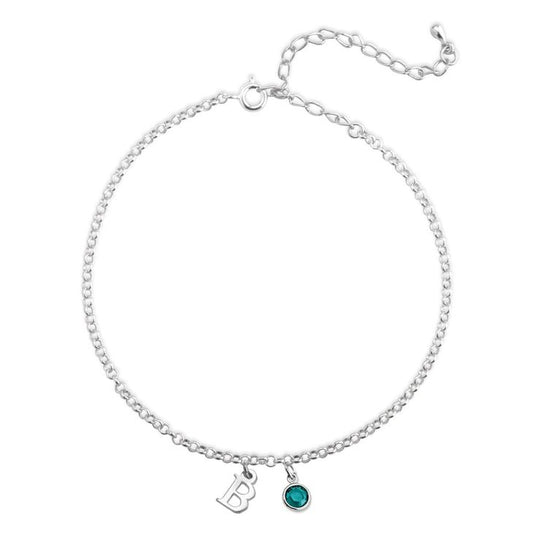 Personalized Anklet with Birthstone