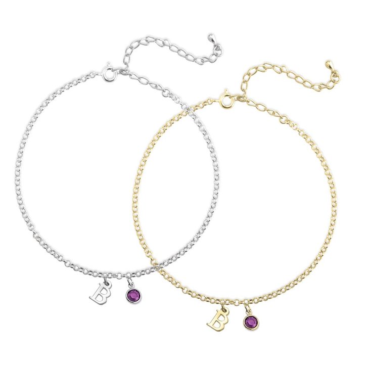 Personalized Anklet with Birthstone