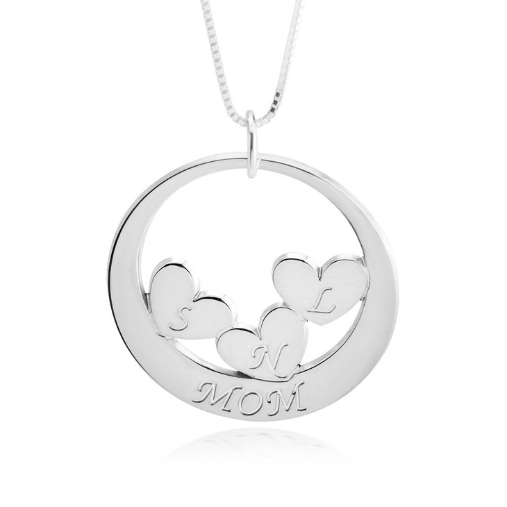 Custom Mom Necklace With Children's Initials