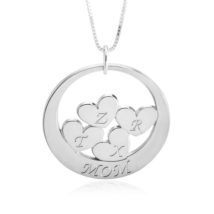Custom Mom Necklace With Children's Initials