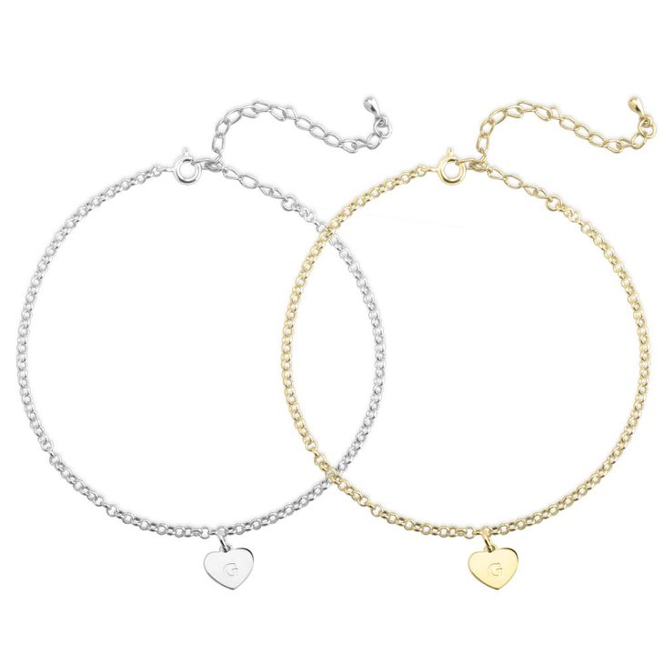 Initial Heart Anklet