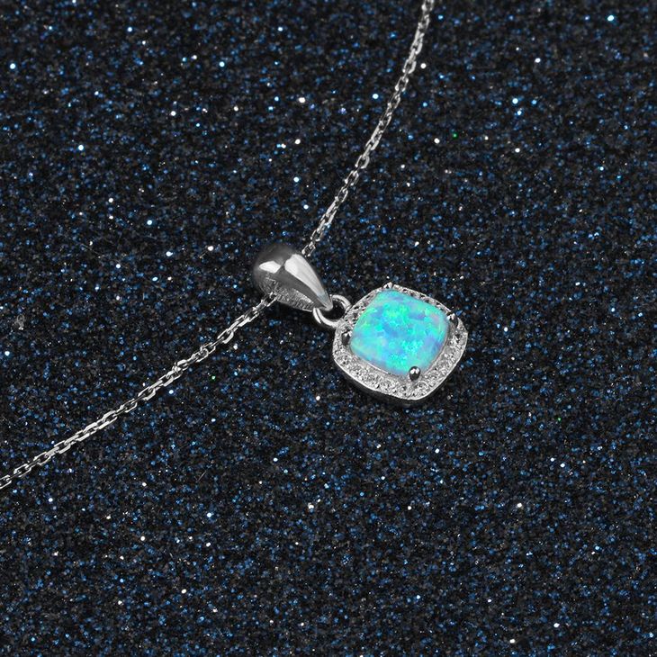 Square Opal Necklace