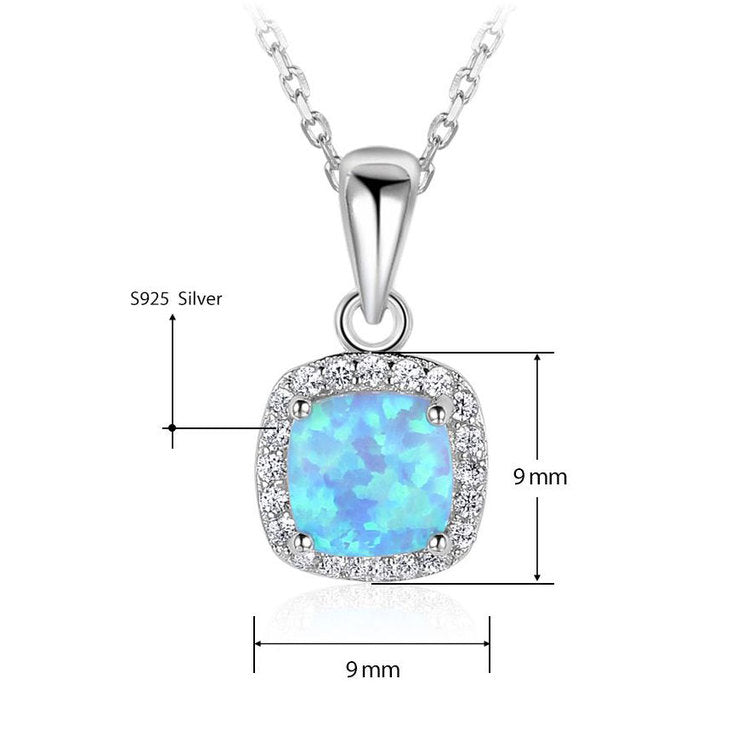 Square Opal Necklace