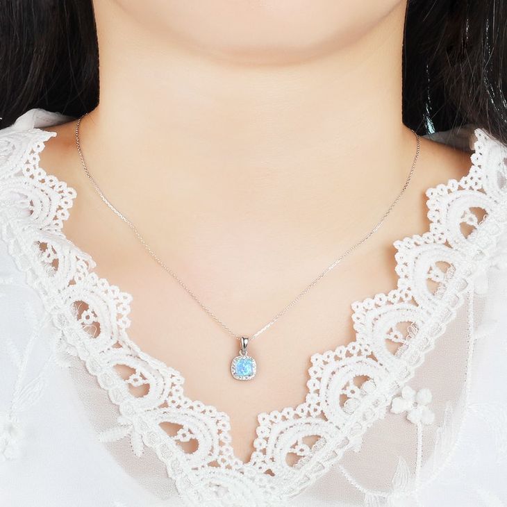 Square Opal Necklace