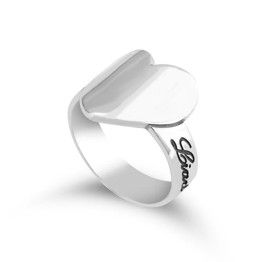 Engraved Heart Ring