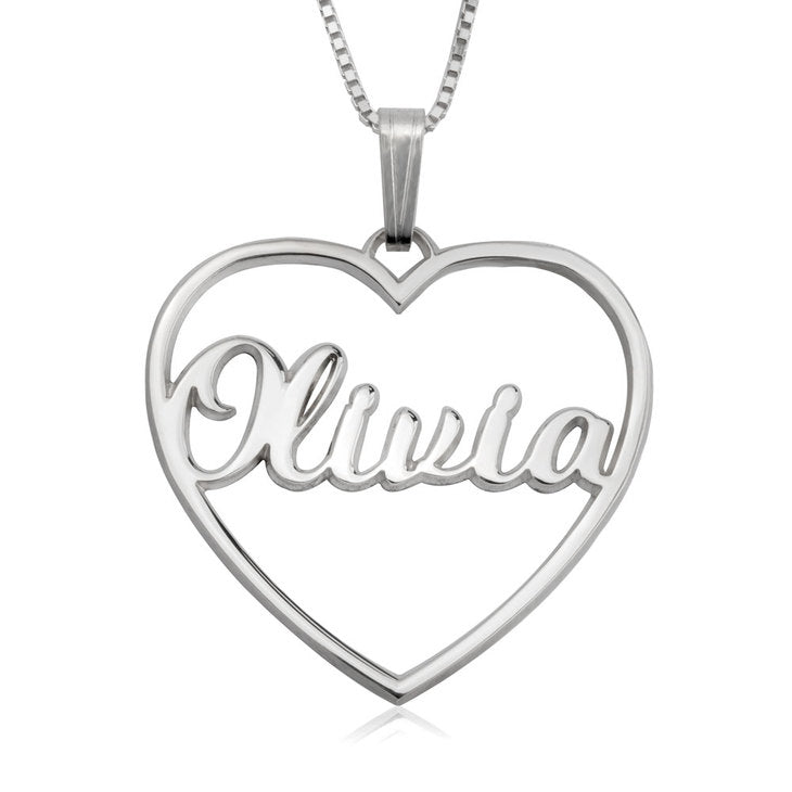 Personalized Open Heart Necklace