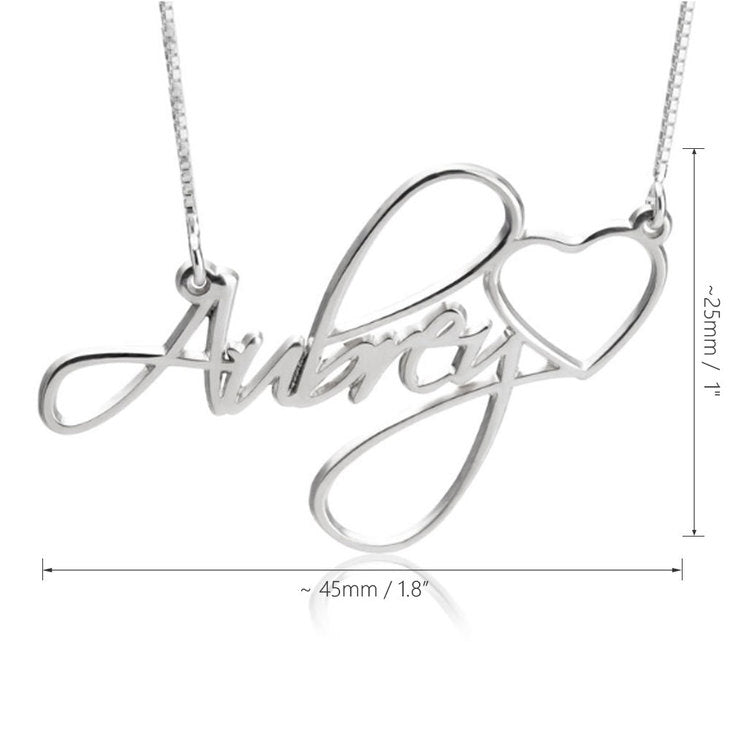 Custom Name Necklace With Heart