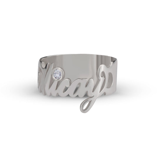 Nameplate Ring With Zirconia