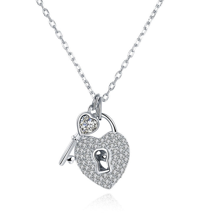 Heart Lock and Key Necklace