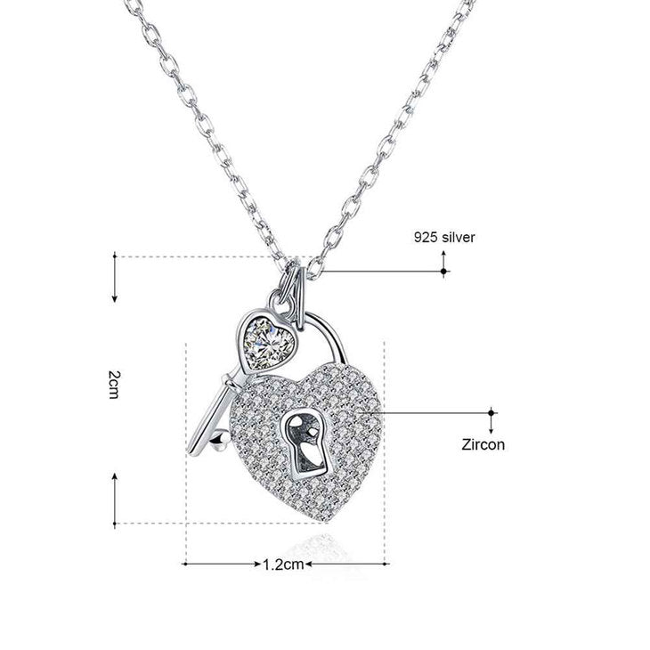Heart Lock and Key Necklace